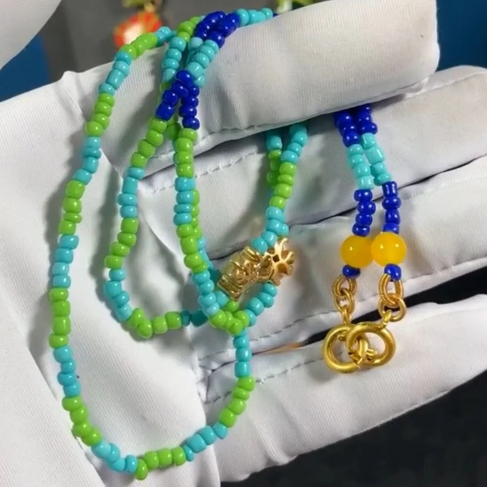 Tory Burch Roxanne & small Multicolor Beaded Necklace $129 NWT